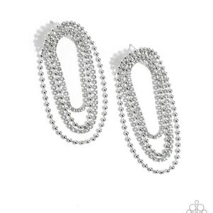 PaparazziElegant Silver Layered Earrings